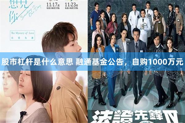股市杠杆是什么意思 融通基金公告，自购1000万元