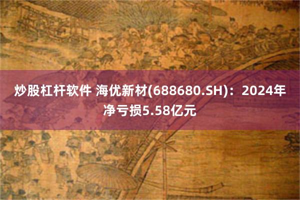 炒股杠杆软件 海优新材(688680.SH)：2024年净亏损5.58亿元