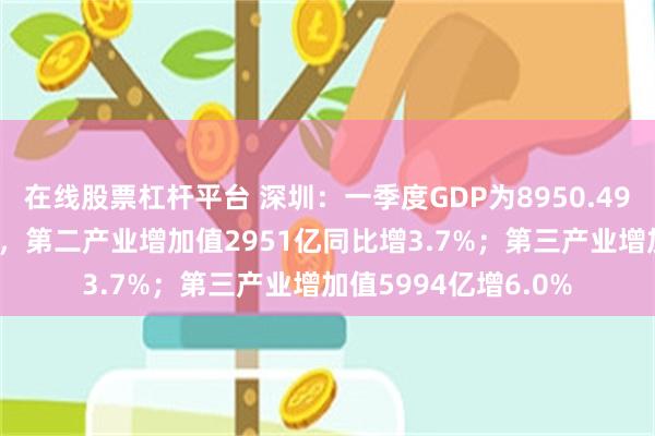 在线股票杠杆平台 深圳：一季度GDP为8950.49亿，同比增长5.2%，第二产业增加值2951亿同比增3.7%；第三产业增加值5994亿增6.0%